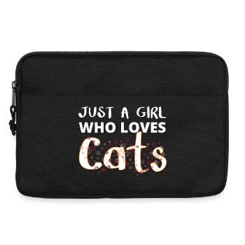 Fille Amoureuse des Chats - Sacoche pour ordinateur portable 13 pouces - noir - Devant