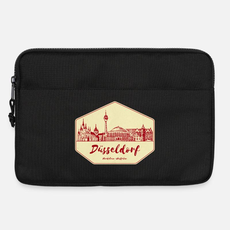 Badge Skyline de Düsseldorf - Sacoche pour ordinateur portable 13 pouces - noir