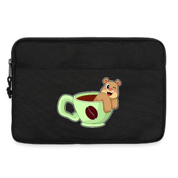Bear cup of coffee - Laptop bag 13" - black - Front