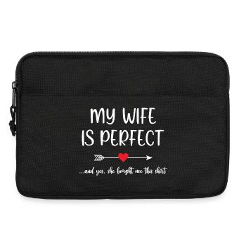 Ma femme est parfaite - Sacoche pour ordinateur portable 13 pouces - noir - Devant