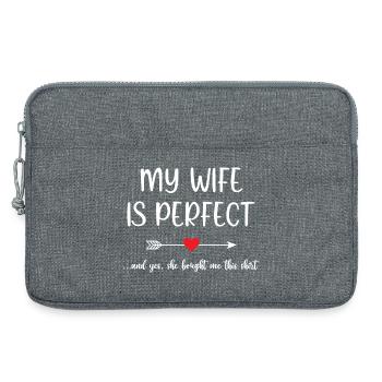 Ma femme est parfaite - Sacoche pour ordinateur portable 13 pouces - gris chiné - Devant
