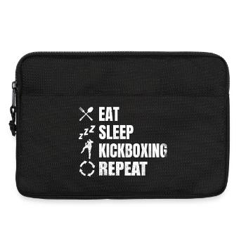 Eating, sleeping, kickboxing, repeating - Laptop bag 13" - black - Front