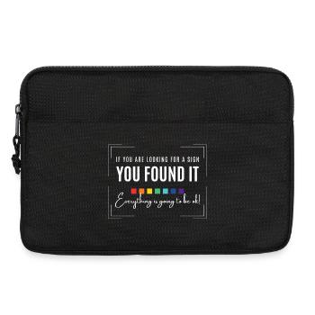 Waiting for a sign, everything will be alright, inspirational - Laptop bag 13" - black - Front