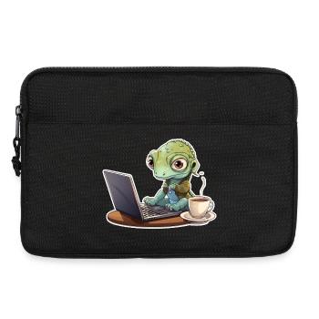Gecko Home Office Coffee Laptop Funny Shirt - Laptop bag 13" - black - Front