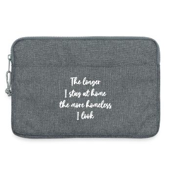 The longer I stay at home - Laptop bag 13" - heather grey - Front