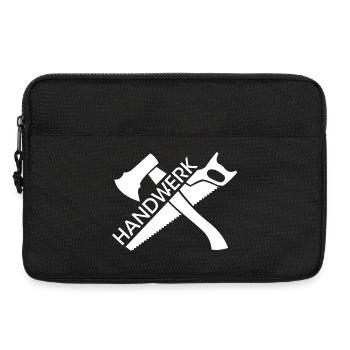 Handwerk Symbol Logo Axt Säge Werkzeuge Firma Team - Laptoptasche 13" - Schwarz - Vorne