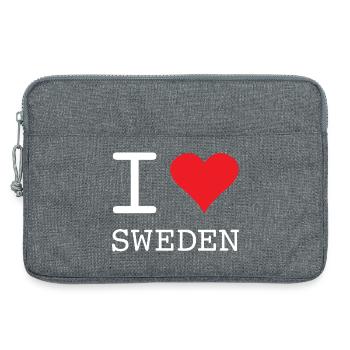 I LOVE SWEDEN Schweden - Laptoptasche 13" - Grau meliert - Vorne