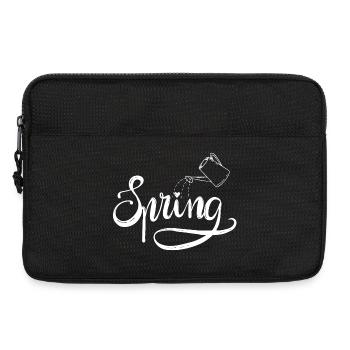 spring frühlingsbeginn garten gießen lettering - Laptoptasche 13" - Schwarz - Vorne