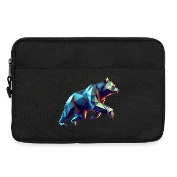 Geometrischer 3D-Origami-Bär - Laptoptasche 13" - Schwarz - Vorne