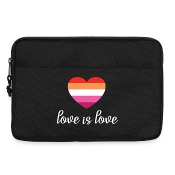 LGBT Pride Month - Love is Love (Lesbian Heart) - Laptop bag 13" - black - Front