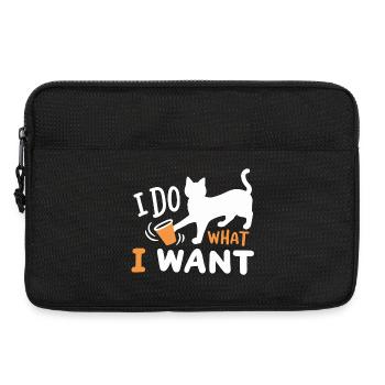 Katze Kätzchen Wortspiel - Laptoptasche 13" - Schwarz - Vorne