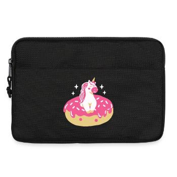 Donut und Einhorn - Laptoptasche 13" - Schwarz - Vorne