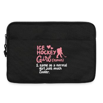 Eishockey Mädchen Hockey Spieler - Laptoptasche 13" - Schwarz - Vorne