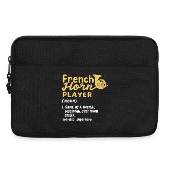 Waldhornspieler Musiker - Laptoptasche 13" - Schwarz - Vorne