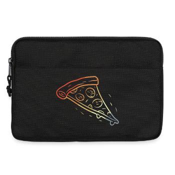 Retro Pizza Scheibe Skizze - Laptoptasche 13" - Schwarz - Vorne