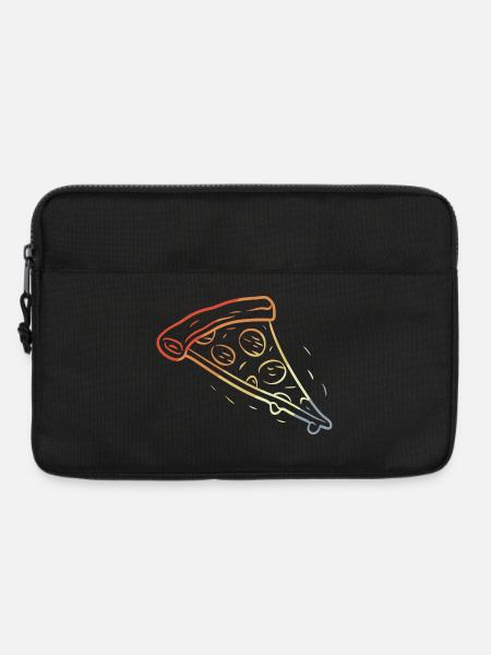 Retro Pizza Scheibe Skizze - Laptoptasche 13" - Schwarz