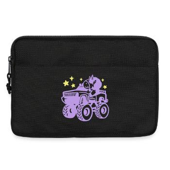 Einhorn im Monstertruck - Laptoptasche 13" - Schwarz - Vorne