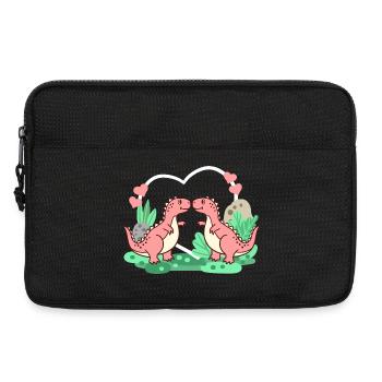 Dinosaurier T-Rex Valentinstag - Laptoptasche 13" - Schwarz - Vorne