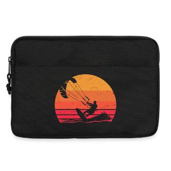 Sunset Kitesurfing Silhouette Design - Laptop bag 13" - black - Front