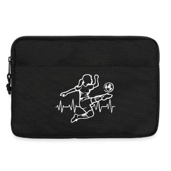 Female Footballer Heartbeat Player - Pulse Symbol - Laptop bag 13" - black - Front