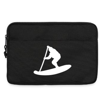 Minimalistische Stand Up Paddle Silhouette - Laptoptasche 13" - Schwarz - Vorne