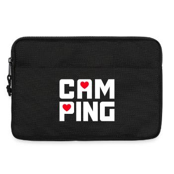 Camping Herz Fan Camper Rentner Wohnwagen Van Life - Laptoptasche 13" - Schwarz - Vorne
