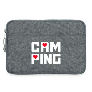 Camping Herz Fan Camper Rentner Wohnwagen Van Life - Laptoptasche 13" - Grau meliert - Vorne