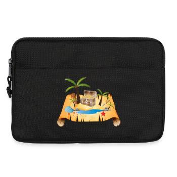 Abenteuerliche Schatzkarte mit Goldtruhe - Laptoptasche 13" - Schwarz - Vorne