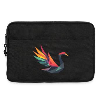 Geometrischer Schwan mit Regenbogenflügel - Laptoptasche 13" - Schwarz - Vorne