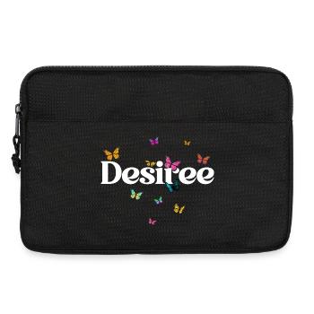 Beautiful girl's name with butterflies DESIREE - Laptop bag 13" - black - Front