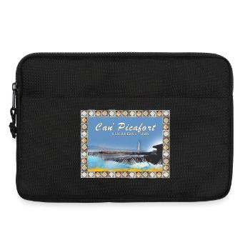 Can Picafort Coastal Illustration - Laptop bag 13" - black - Front
