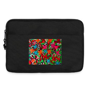 Explosion de couleurs de cœurs et de fleurs - Sacoche pour ordinateur portable 13 pouces - noir - Devant