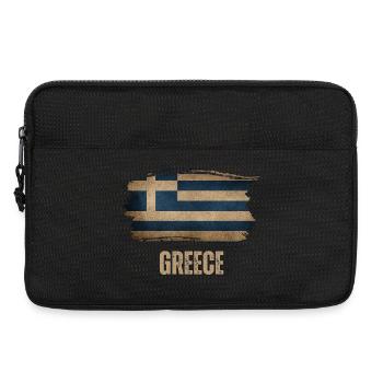 Grunge flag of Greece, I love Greece - Laptop bag 13" - black - Front