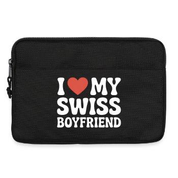 I love my swiss boyfriend Valentinstag Schweizer - Laptoptasche 13" - Schwarz - Vorne