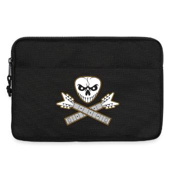 Gitarrenplektrum Totenkopf und Gitarrenkreuze Knochen - Laptoptasche 13" - Schwarz - Vorne