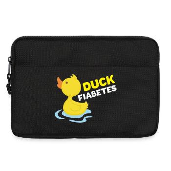 Duck Fiabetes Funny Rubber Duck Pun T1D Awareness - Laptop bag 13" - black - Front