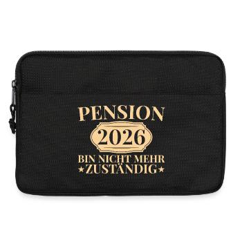 Pension Abschied 2026 Kollege Pensionär Geschenk - Laptoptasche 13" - Schwarz - Vorne