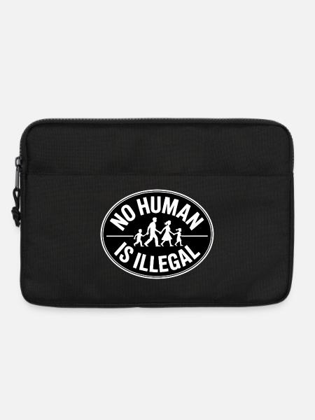 Kein menschlicher Illegaler – Flüchtlinge sind willkommen - Laptoptasche 13" - Schwarz