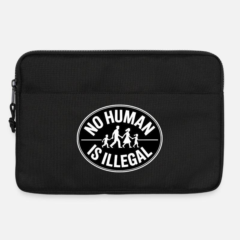 Kein menschlicher Illegaler – Flüchtlinge sind willkommen - Laptoptasche 13" - Schwarz