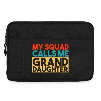 Mein Team nennt mich Enkelin Retro Typografie - Laptoptasche 13" - Schwarz - Vorne
