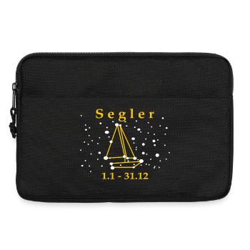 Voilier Voilier Capitaine du signe du zodiaque - Sacoche pour ordinateur portable 13 pouces - noir - Devant