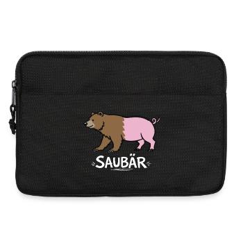 Pig Bear – Funny Word Game Animal Design - Laptop bag 13" - black - Front