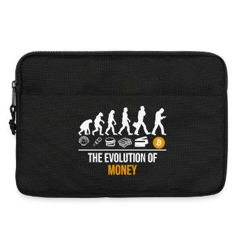 Bitcoin Shirts - Crypto Shirt - Evolution of Money - Laptoptasche 13" - Schwarz - Vorne
