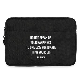 Plutarch Quote on Happiness vs Fortune  - Laptop bag 13" - black - Front