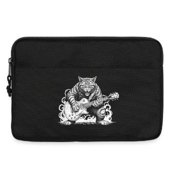 Cat Playing Electric Guitar Rock Music - Laptop bag 13" - black - Front