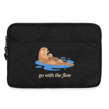 Otter Duo : Laisse Aller avec le Courant - Sacoche pour ordinateur portable 13 pouces - noir - Devant