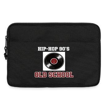 Hip Hop 90s Old School DJ Vinyl - Laptop bag 13" - black - Front