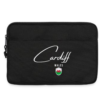 Cardiff, Wales, elegantes Design Cardiff - Laptoptasche 13" - Schwarz - Vorne
