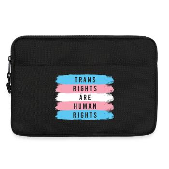 Mois de la fierté LGBTQ - Les droits des personnes trans sont des droits de la personne - Sacoche pour ordinateur portable 13 pouces - noir - Devant