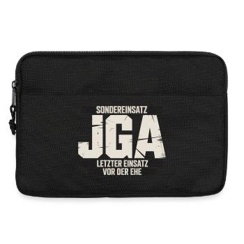  Sondereinsatz JGA – Letzter Einsatz vor der Ehe - Laptoptasche 13" - Schwarz - Vorne